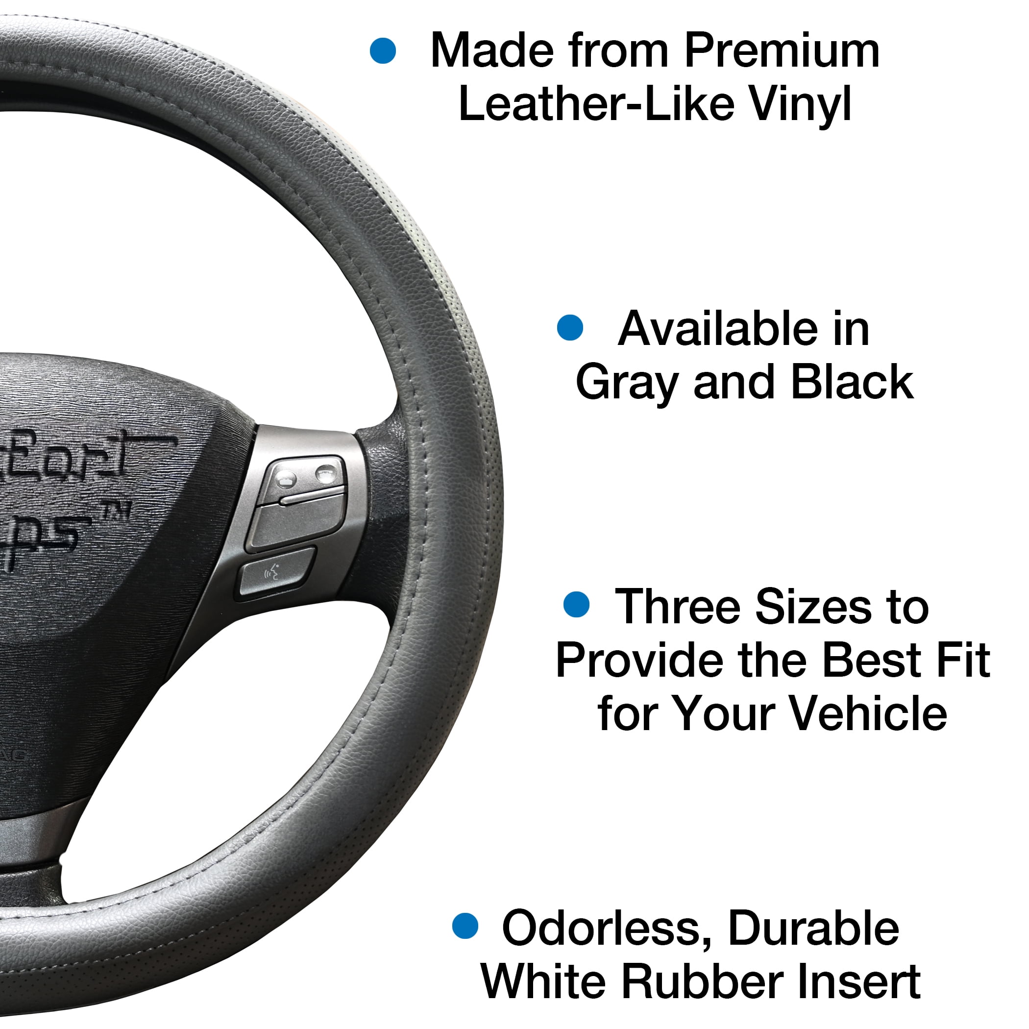 Comfort Grips Steering Wheel Cover - Sport Grip Medium (14.5 - 15.4) Grey