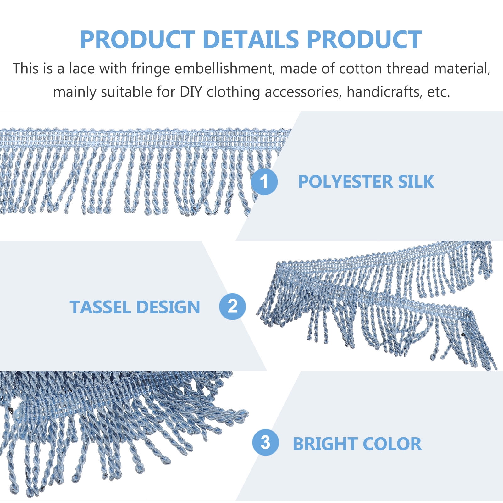 Trim Sewing Fringe Fabric Diy Tassel Curtain Fringes Lace Ribbon Bullion Wide Craft Applique Accessory Trims Crafting
