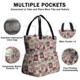thumbnail image 3 of Pioneer Flower Floral Print Pattern Drawstring Lunch Bag Women - Drawstring Lunch Bag Insulated for Work Office - Stain-Resistant Large Lunchbags for Women with Multi-Pockets, 3 of 6