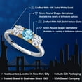 thumbnail image 2 of Gem Stone King 10K Two Tone Gold Swiss Blue Topaz and White Moissanite Engagement Ring for Women | 1.65 Cttw | Round 5MM | Gemstone November Birthstone | Size 7, 2 of 7