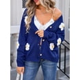 thumbnail image 5 of Michellecmm  Women Knit Sweaters Casual Cute Crochet Flower Button up Cardigans, 5 of 9