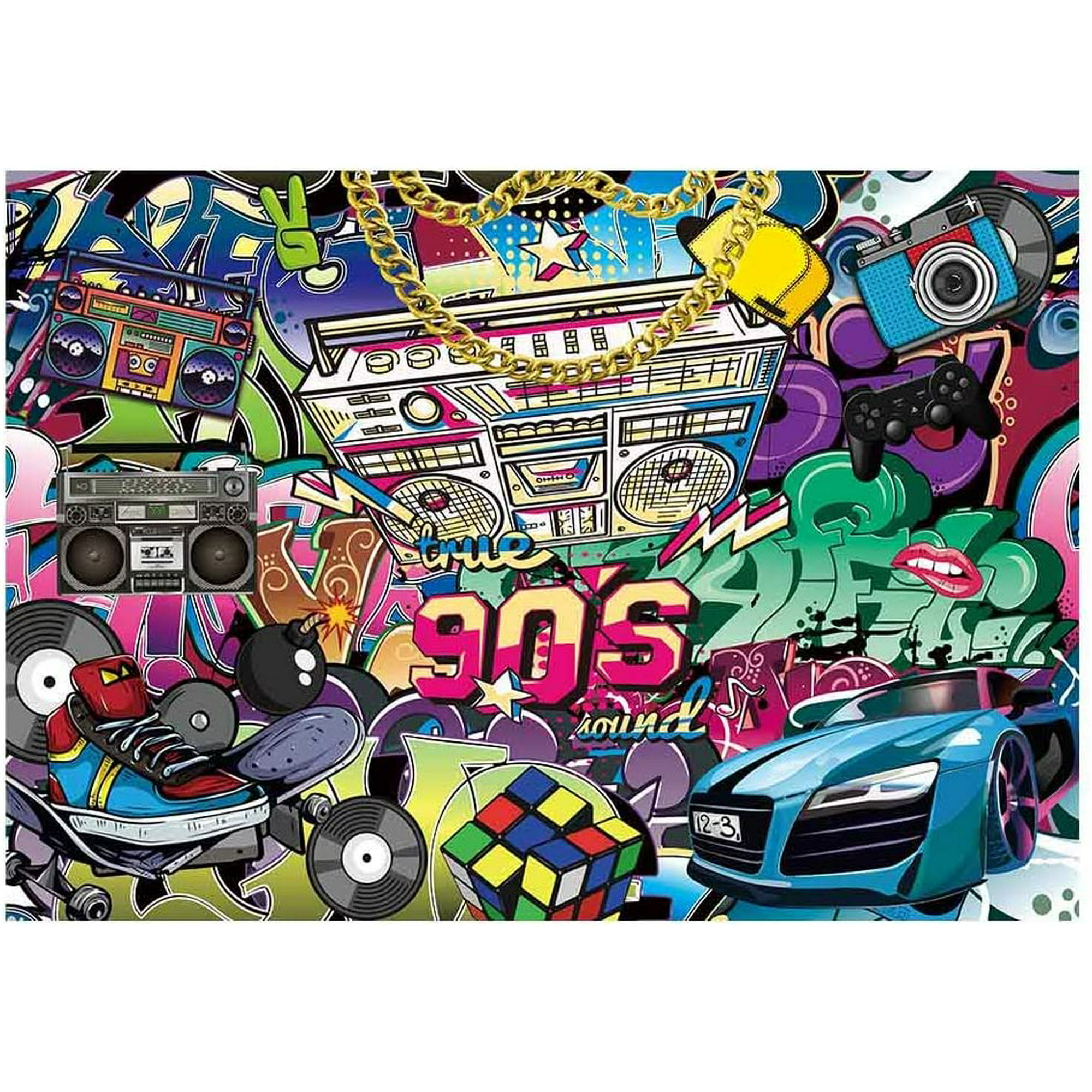 7x5ft Hip Pop 90's Themed Party Backdrop Graffiti Back to 90s Photography  Background Rock Punk Music Dance Disco Retro Adult Birthday Banner Cake  Table Decoration Photo Booth Props | Walmart Canada