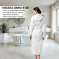 thumbnail image 4 of KAHAF COLLECTION X-Large White Hooded Bathrobe – 100% Cotton, Machine Washable, 4 of 6