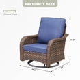 thumbnail image 2 of Gymojoy 2 Piece Wicker Patio Swivel Gliders High Back Rocking Chairs with Blue Cushions, 2 of 8
