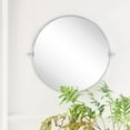 thumbnail image 4 of Round Pivot Bathroom Mirror Chrome Circle Metal Framed Tilting Beveled Vanity Mirrors 24", 4 of 6