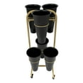 thumbnail image 5 of Metal+PP Flower Display Stand W/6PCS Buckets, 2-Layer Steel Plant Stand W/ 4 Wheels,Plant Stand Moving Flower Rack for Indoor, Outdoor Patio Garden, Living Room, Florist, 5 of 24