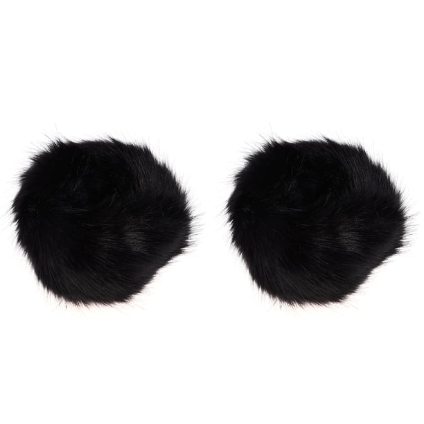 1 par de calentadores de brazos de piel sintética negros, muñequeras peludas, banda elástica para muñeca, regalo de decoración para disfraces de fiesta de mujer, talla única