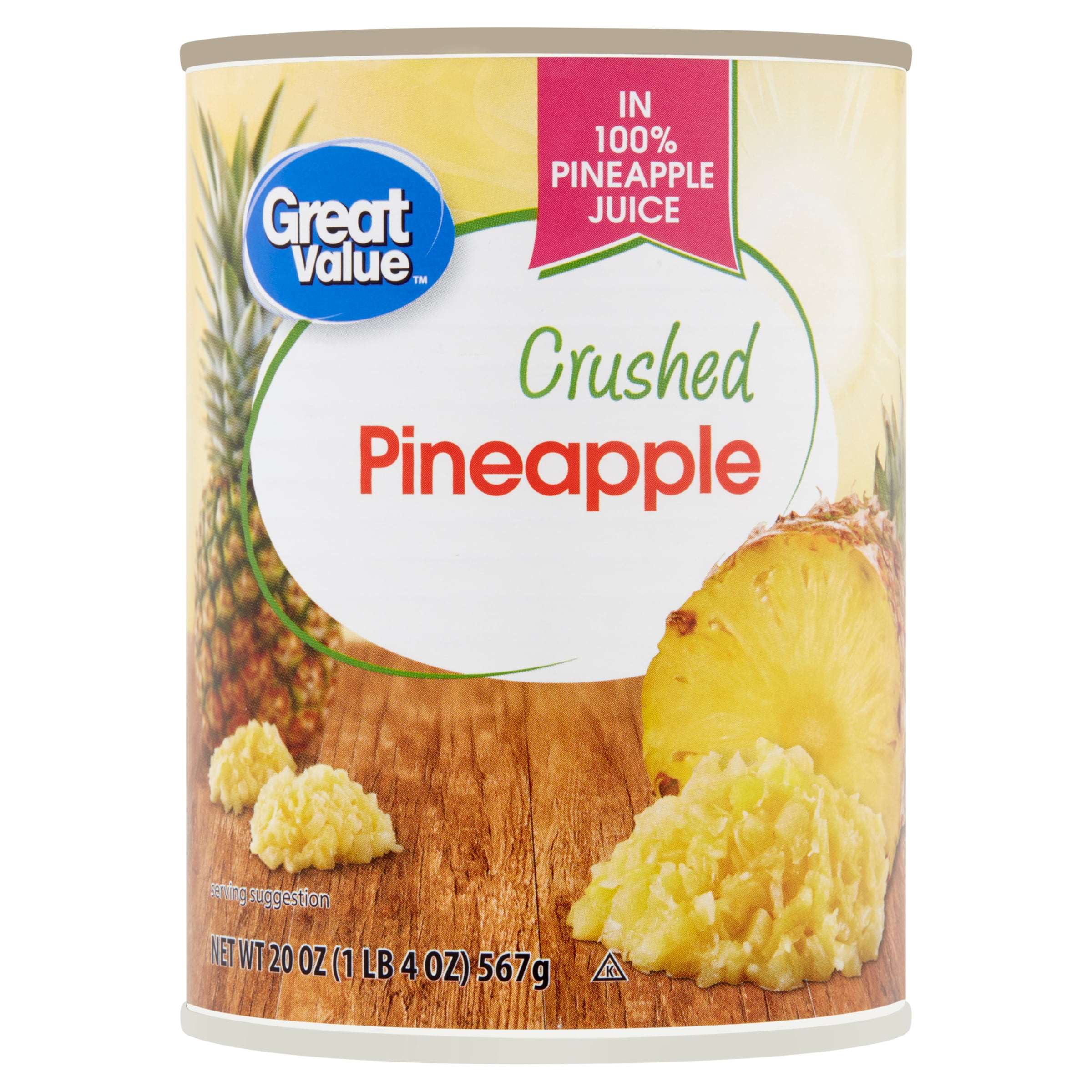 Great Value Canned Crushed Pineapple, 20 oz