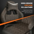 thumbnail image 4 of Huracan Gaming Chair  for Adults, Computer Office Chair with Footres Massage Lumbar Support & Headrest, High Back Vintage Game Chair,  Brown, 4 of 8