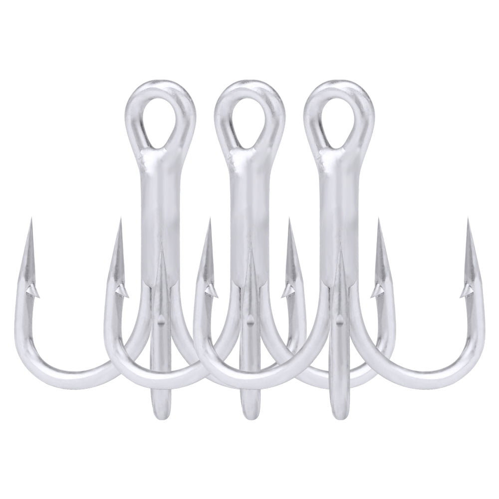 4X 50pcs/lot Saltwater Fishing Hook Matte Tin Treble Hooks 4/0#-3/0#-1/0#-1#-2#-4#-6# High-Carbon Steel High Strength Hooks