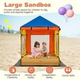 thumbnail image 4 of Resenkos Kids Wooden Sandbox with Canopy, Mesh Windows & Bottom Liner - Large Sand Pit for Outdoor Fun - Multicolor, 4 of 8