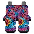 thumbnail image 4 of Uourmeti Colorful Heart-Shaped Paw Print Pattern Car Accessories Set Stretchy Car Seat Covers, Comfortable Driving Compatible with Cars Truck, 4 of 4