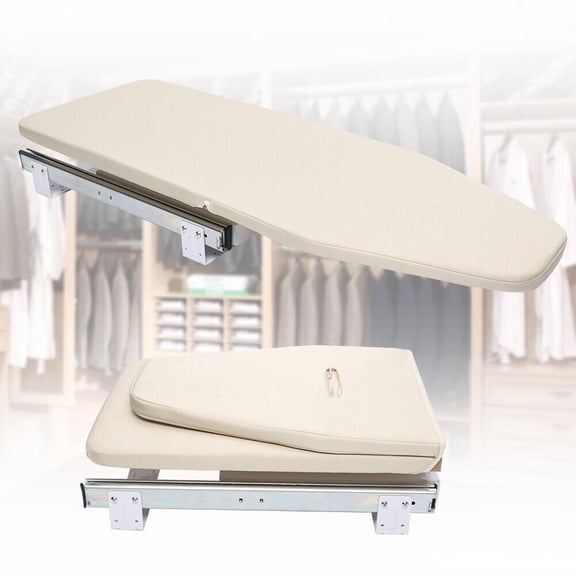 Ironing Boards, Retractable Folding Ironing Board Space-Saving 180° Swivel Heavy Duty Ironing Board Hanger for Home Laundry Room (Khaki)