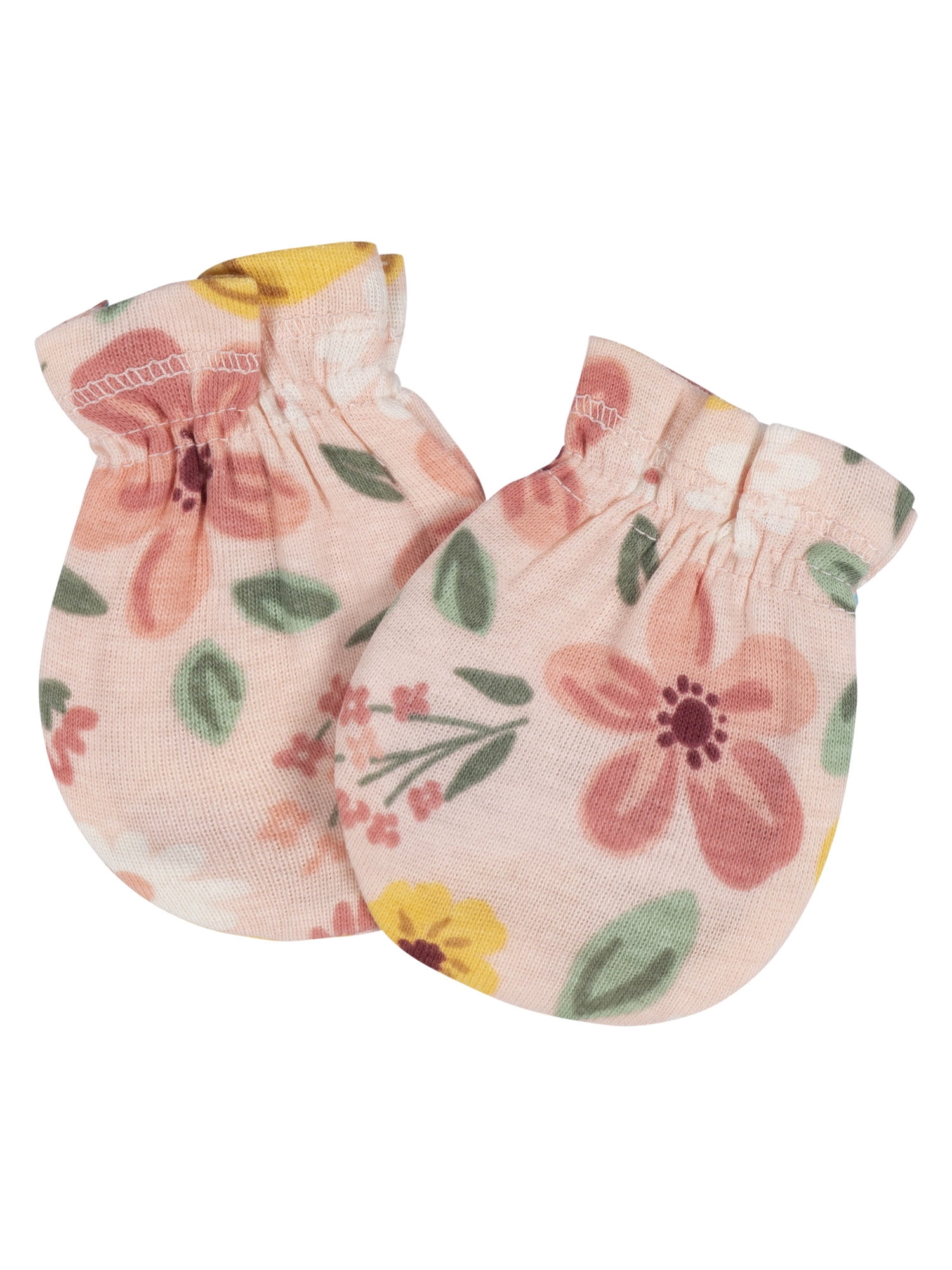Gerber Baby Girl No Scratch Mittens & Caps Set, 8-Piece (Newborn - 0/3M)