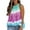 Blue summer womens Shirt, variant on T-Shirts for Women Trendy,Women's Flowy Peplum Tank Tops Casual Sleeveless Ruffle Babydoll Blouse Shirt Tie Dye Color Block Tank Tops Vest