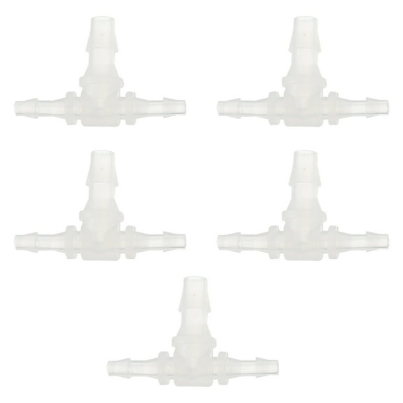 5Pcs Plastic T-junction Fish Tank Air Pump Tubing Pipeline Connectors (4-6-4)