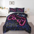 thumbnail image 1 of Erosebridal Neon Hot Pink Gamepad Bedding Comforter Set, Geometric Circuit Board Down Comforter, Reversible 2 Pieces, 1 of 8