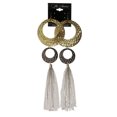 thumbnail image 2 of Gold-Tone & Silver-Tone Metal Dangle-Earrings tassel Accents #LQE2793, 2 of 2