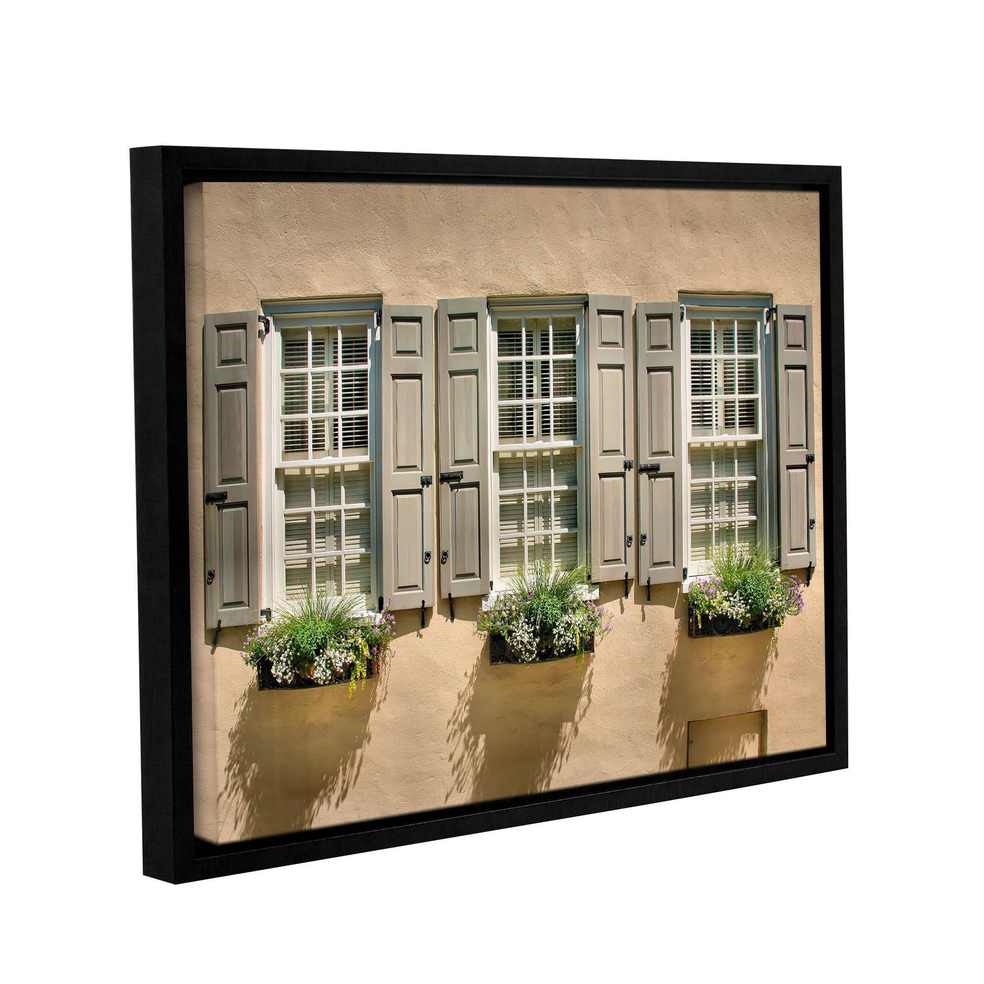 ArtWall Steve Ainsworth "Windows of Old Charleston" Gallery-Wrapped Floater-Framed Canvas