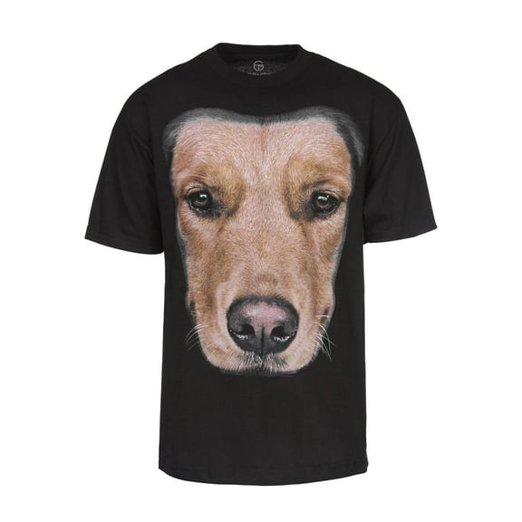 Men's Golden Retreiver Dog Short Sleeve Shirt, Black 3XL