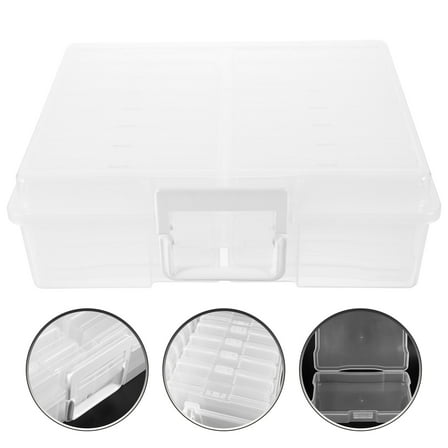 KALLORY PP Photo Storage Box Transparent for Kitchen with Lid Design