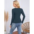 thumbnail image 6 of Women'S Ribbed Deep V-Neck Wrap Style Long Sleeve T-Shirt Casual Basic Stretch Top XXL, 6 of 7