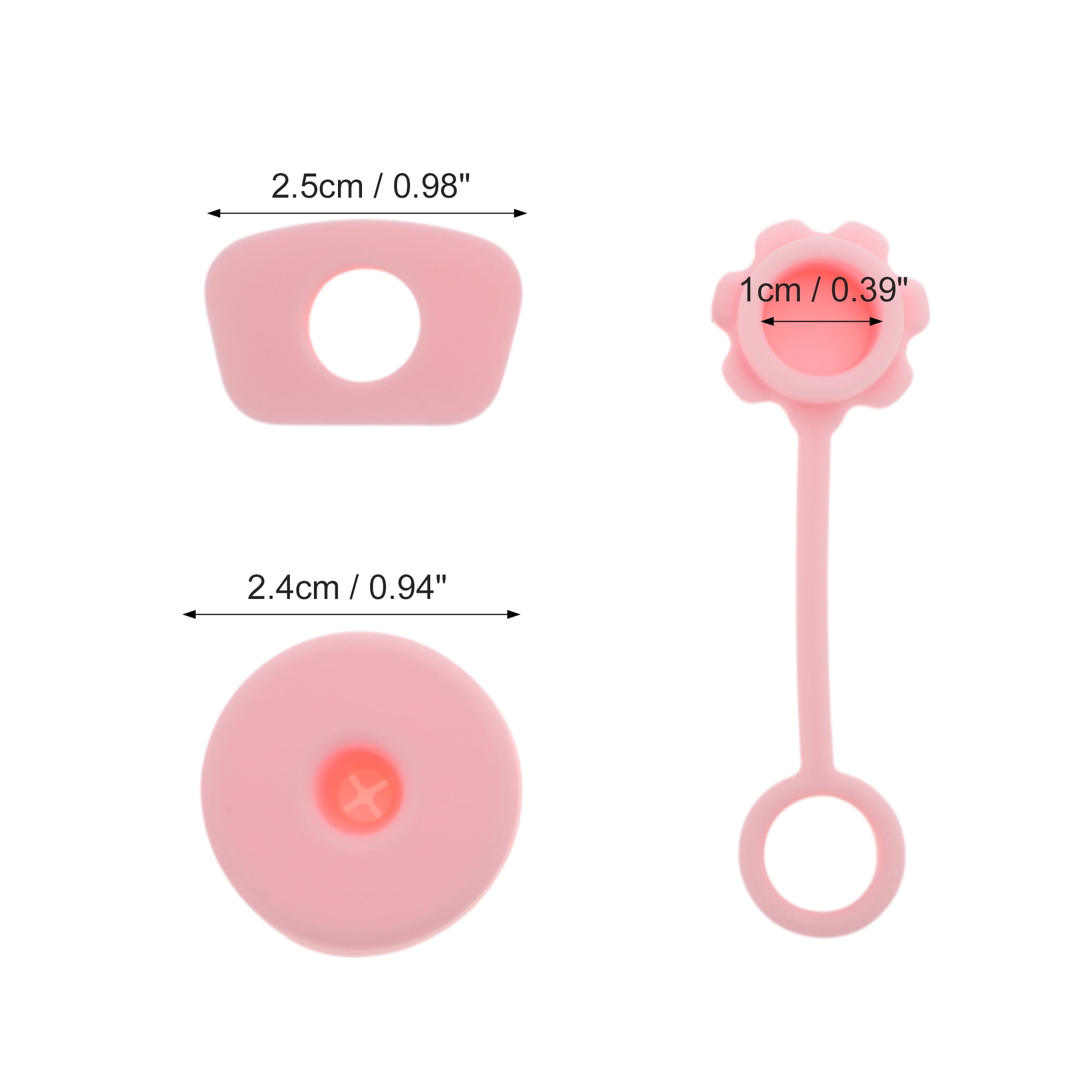 Unique Bargains 3Pcs Durable Anti-overflow Straw Cover Caps Pink