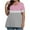 Pink, variant on asjyhkr T Shirts for Women Plus Size Summer Fashion Loose Fitting V Neck Tunic Tops Solid Color Tees