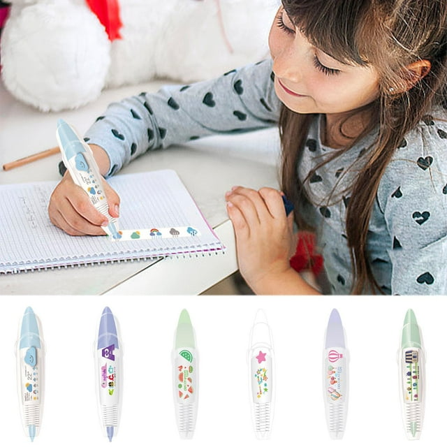 mtvxesu Press Type Lace Correction Tape with Infinite Decorative Pen, Transparent Refillable Correction Tool for Journals and Scrapbooking, 1 Pack