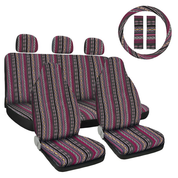 10pcs Universal Purple Seat Covers Baja Saddle Blanket Cover Full Set Com - Mexican Blanket Seat Covers Vw Bug
