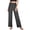 Dark Gray women wide leg trousers with pockets a1, variant on Cagogo Women's Wide Leg High Waisted Trousers with Pockets Solid Casual Loose Long Pants for Travel Lounge Beach Work, Dark Blue L