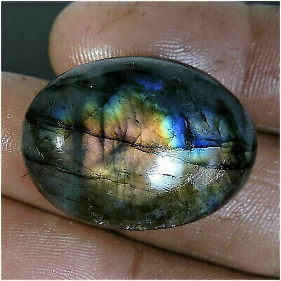 38.00Cts Natural Multi Flash Labradorite Oval Cabochon Loose Gemstone c486