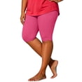 thumbnail image 2 of Eiyaclvo Plus Size Biker Shorts Women Knee Length Elastic Waist Slim Fit Gym Yoga 5 Inseam Shorts Running Athletic Workout Shorts, 2 of 5