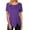 Purple, variant on Ichuanyi Womens Summer Solid Tops Tees Short Sleeve Casual Round Neck T Shirts Blouse Plus Size Women Side Buttons Tunic Tops
