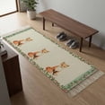 thumbnail image 5 of Kitchen Runner Rugs, Watercolor Flower Fox on Burlap 2'x4' Throw Rug with Tassels, Spring Floral Leaves Animal Washable Soft Floor Carpet Runner for Hallway Bedroom Bathroom Laundry Room, 5 of 9