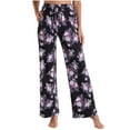 thumbnail image 5 of Sakmal Cotton Womens Lounge Pants Wide Leg Plus Size Sleepwear Cozy Black Womens Sleep Pants with Pockets, 5 of 5