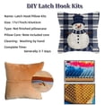 thumbnail image 3 of DIY Latch Hook Pillow Cover Kits Merry Christmas Snowman Grids Stampled Handamade Pillowcase Crochet Yarn Hook and Latch Emboridery Throw Pillow for Home Sofa Decor 43x43cm(1), 3 of 8