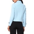 thumbnail image 3 of REFINED ATTIRE Abrigo corto de mujer con solapa, cierre de botón de un solo pecho, color azul claro, talla XL, 3 of 6