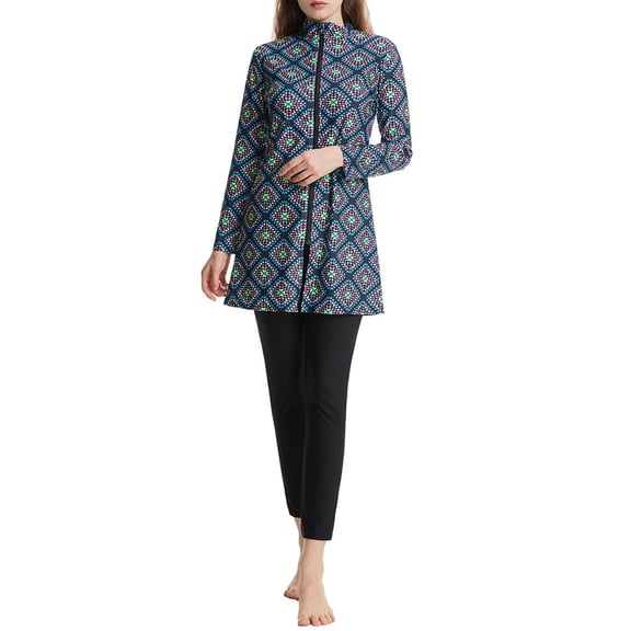 Full Length Swimwear Long Sleeve Coverage With Hijab For Women Beach Attire