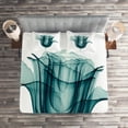thumbnail image 2 of Ambesonne Rose Quilted Coverlet 3 Pcs, Flowers Nature, King Size, Teal White, 2 of 2