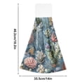 thumbnail image 6 of Yayeee Kitchen Hanging Hand Towels Set of 2 with Loop Bathroom Absorbent Tie Towel, Sea Plants Pattern, 6 of 7