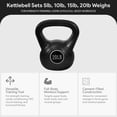 thumbnail image 3 of BalanceFrom Kettlebell Sets, 5, 10, 15, 20 lb Strength Training Home Gym Weights, Black, 3 of 6