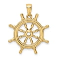 thumbnail image 3 of Real 14kt Yellow Gold 3D Ships Wheel Pendant; for Adults and Teens; for Women and Men, 3 of 4