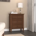 thumbnail image 3 of HLR Brown Modern 3-Drawer Nightstand with Storage, Already Assembled Wood Bedside Table End Table for Bedroom, Hallway, 3 of 9