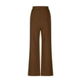thumbnail image 5 of QATAINLAV Wide Leg Pants for Women Summer Baggy Flowy Linen Palazzo Pants Beach Casual Elastic Waist Trouser with Pockets Brown XL Mothers Day Gifts, 5 of 7