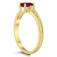 thumbnail image 2 of SZUL Women's 6X4MM Garnet and Diamond Pear Shaped Open Three Stone Ring in 10K Yellow Gold, 2 of 4
