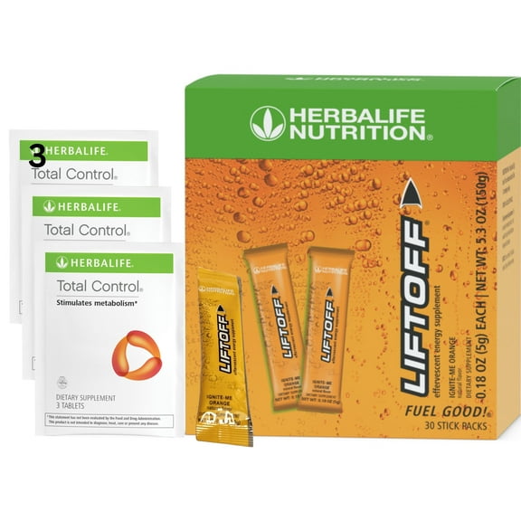 Herbal life. Nutrition Liftoff Stick Pack Ignite Me Orange Instant Energy Drink, No Artificial Sweeteners Individually Wrapped 30 Stick Packs