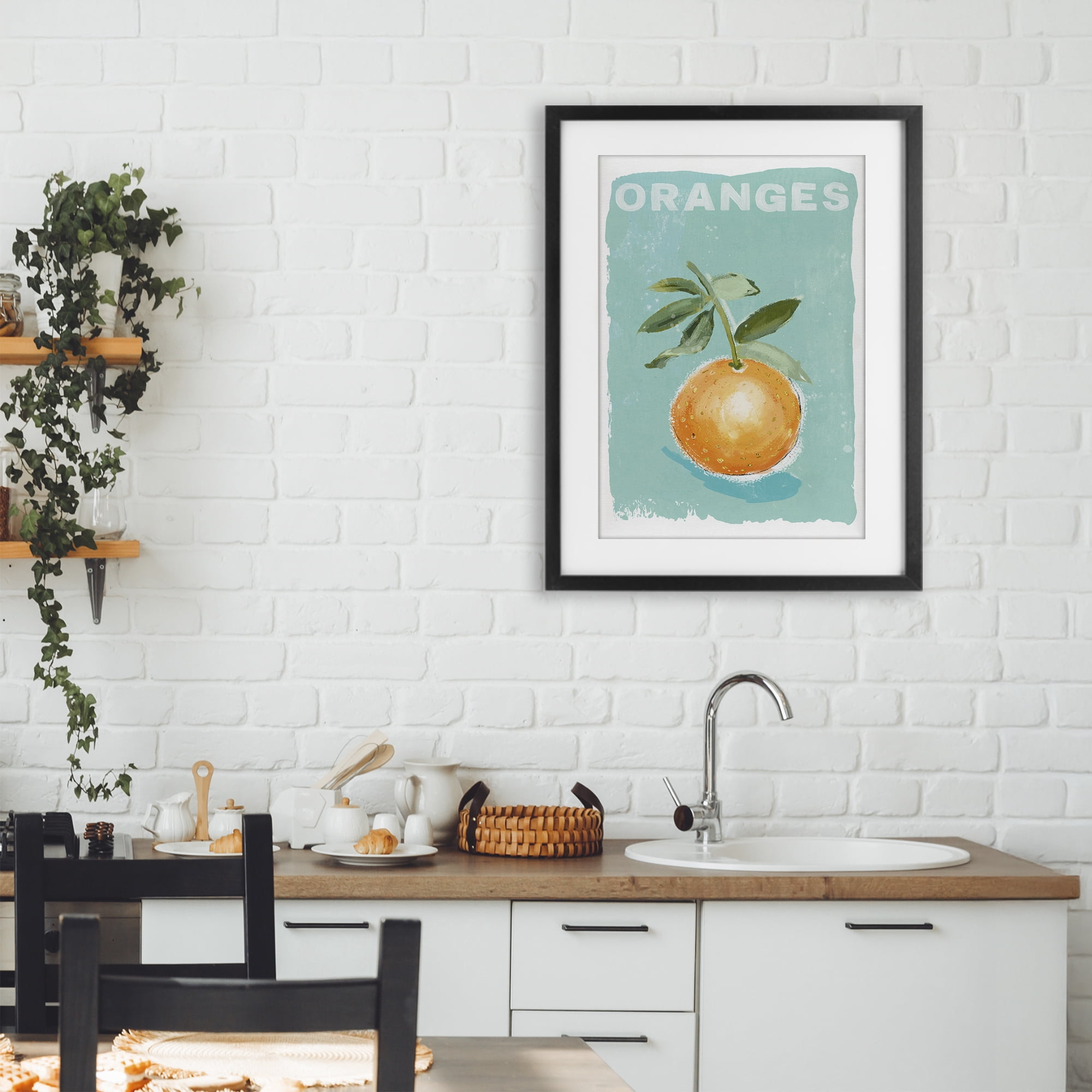 Stupell Industries Orange Twist Motif Black Framed Print Under Glass, design by Chad Barrett
