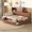 Brown, variant on Full Size Wood Daybed with Charging Station, Multi-Functional Sofa Bed Frame with 3 Storage Drawers and Built-in Bookshelf, Space-Saving for Living Room, Walnut