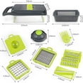 thumbnail image 7 of Vegetable Chopper, 15 in 1 Food Chopper, Manual Hand Chopper,Pro Onion Chopper Veggie Cutter Garlic Chopper, Multifunctional Dicer Slap Press Slicer Chopper with 8 Blades, Container, Hand Guard, 7 of 7